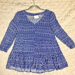 Maeve Lorax Ruffled Tunic Blue Motif